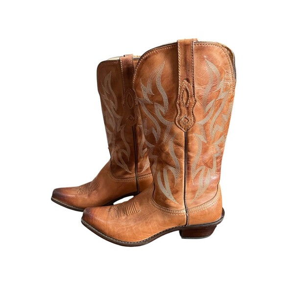 Women's Nocona Caramel Brown Western Cowgirl Posh Cowboy Boots NL1604 Size 7.5 B - Picture 3 of 9